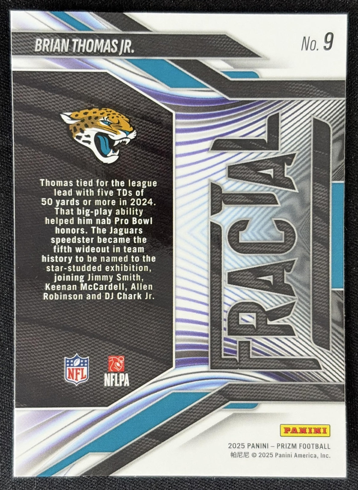 Brian Thomas Jr. 2025 Panini Prizm Fractal Jaguars