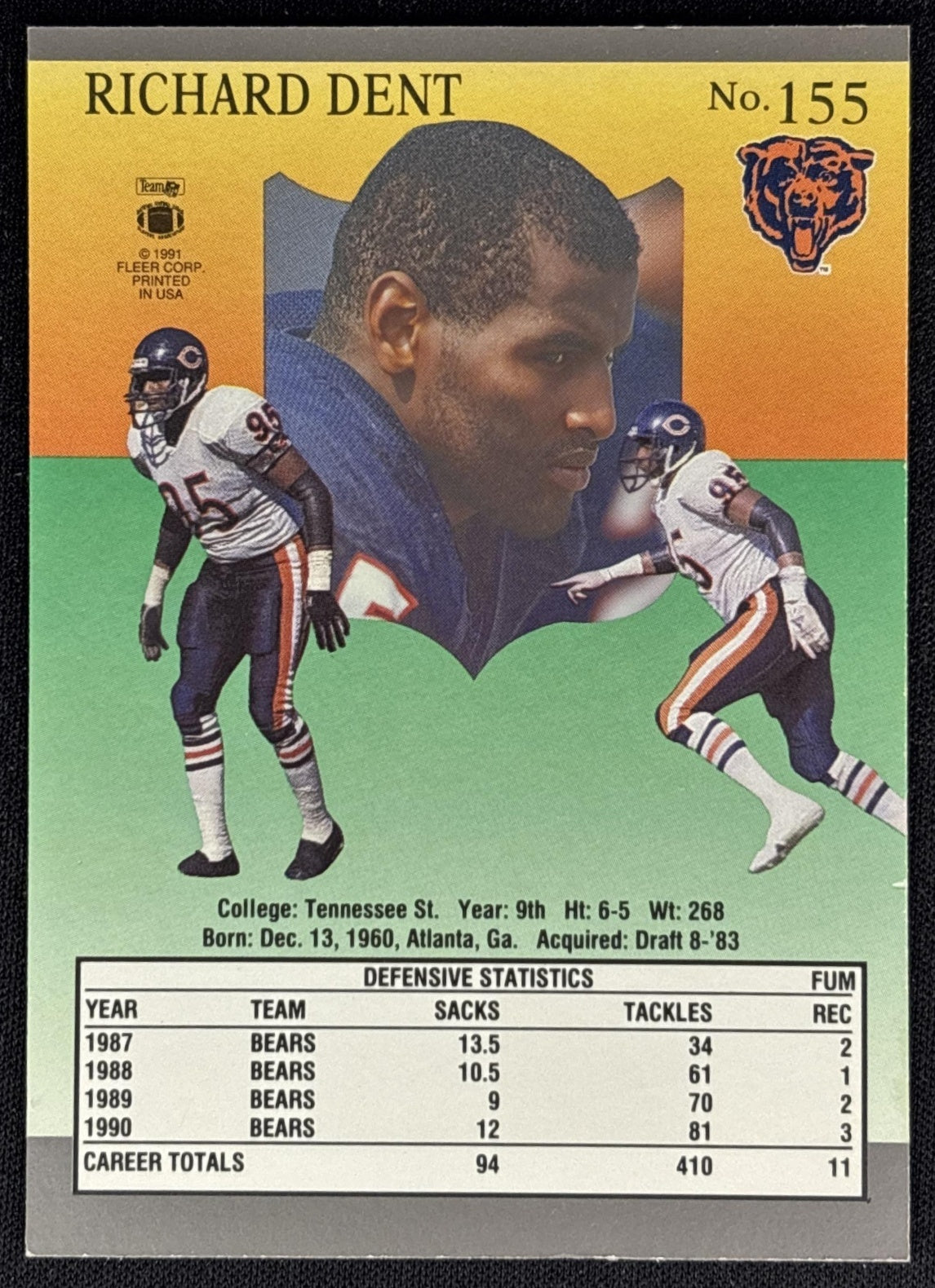Deion Sanders 1991 Fleer Ultra Falcons back