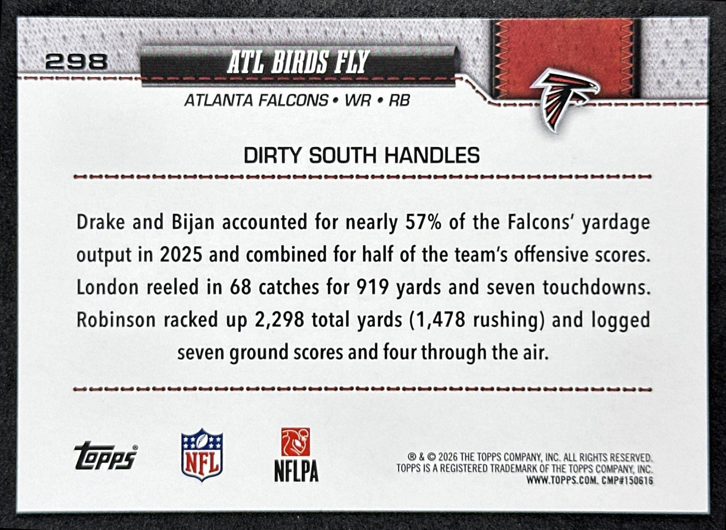 ATL Birds Fly 2026 Topps Flagship Falcons Sports Trading Cards