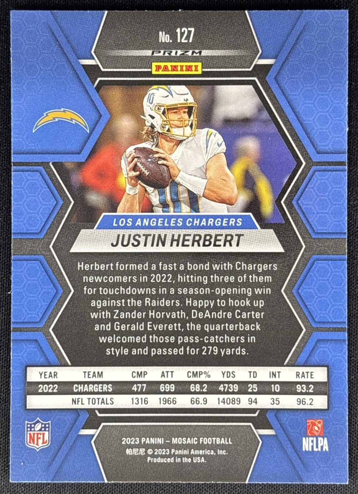 Justin Herbert 2023 Panini Mosaic Green Mosaic Chargers Sports Trading Cards