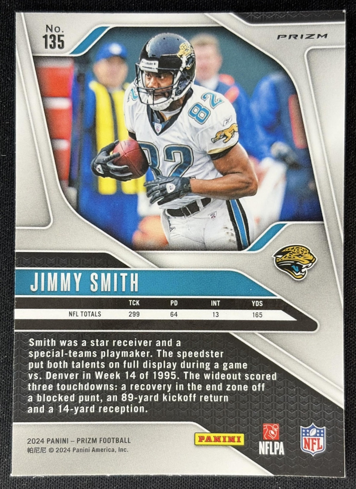 Jimmy Smith 2024 Panini Prizm Pink Jaguars back