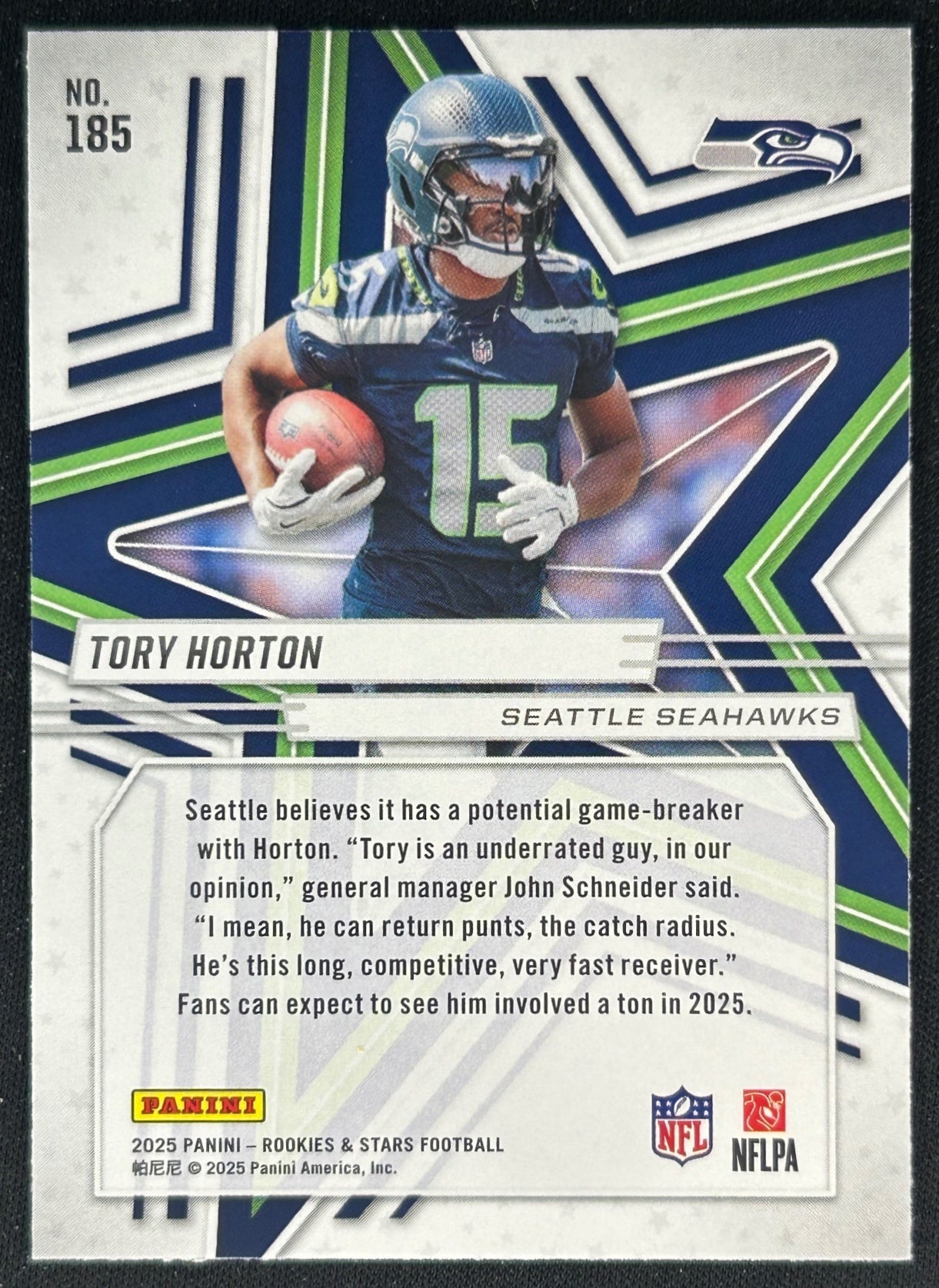Tory Horton 2025 Panini Rookies & Stars Seahawks Sports Trading Cards