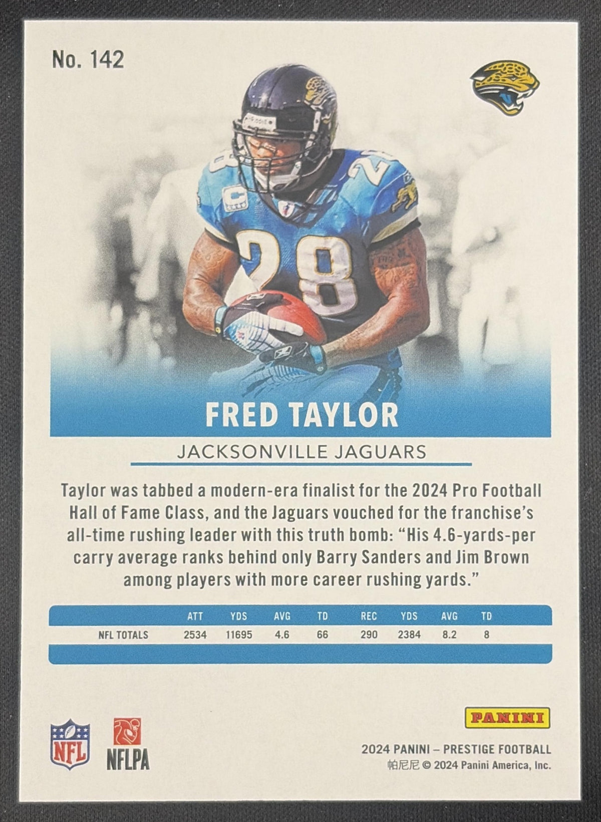 Fred Taylor 2024 Panini Prestige Blue Premium Xtra Points /299 Jaguars Sports Trading Card