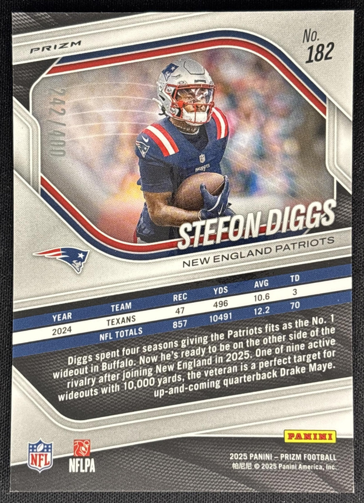 Stefon Diggs 2025 Panini Prizm Pandora /400 Patriots Sports Trading Cards