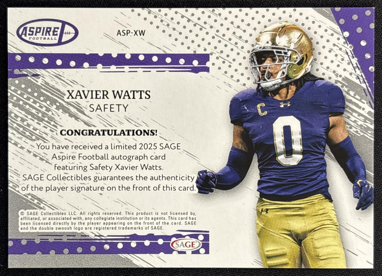 Xavier Watts 2025 Aspire Auto Falcons back