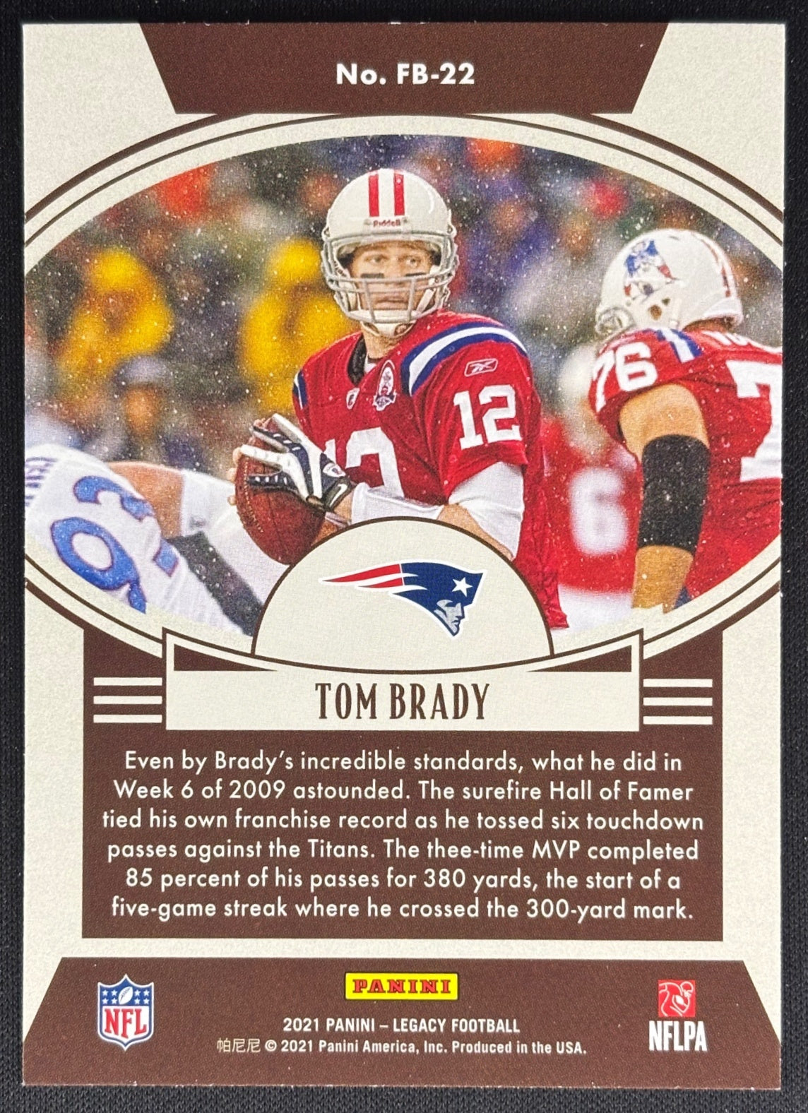 Tom Brady 2021 Legacy Flashback Patriots