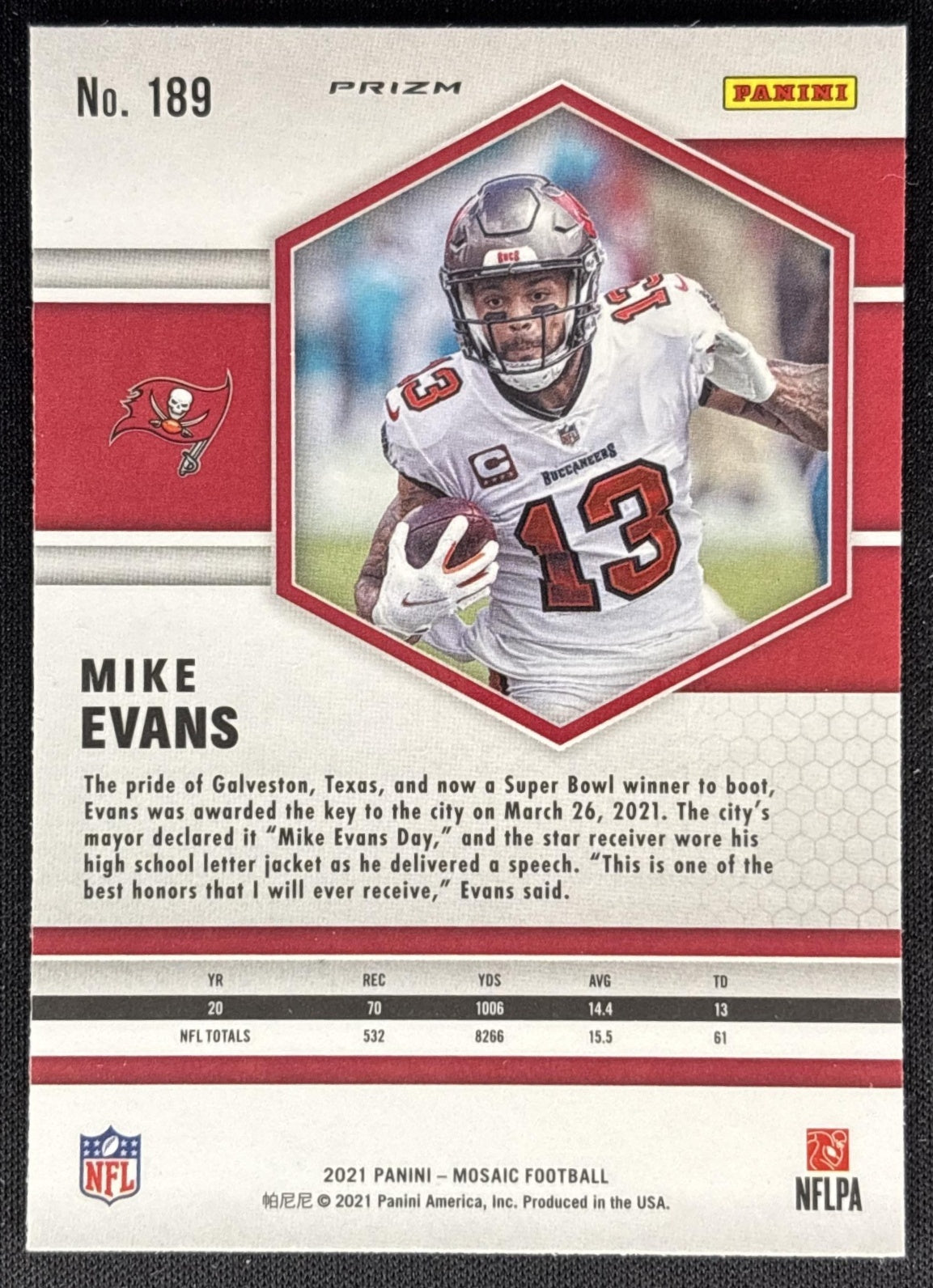 Mike Evans 2021 Panini Mosaic Prizm Green Buccaneers Sports Trading Cards