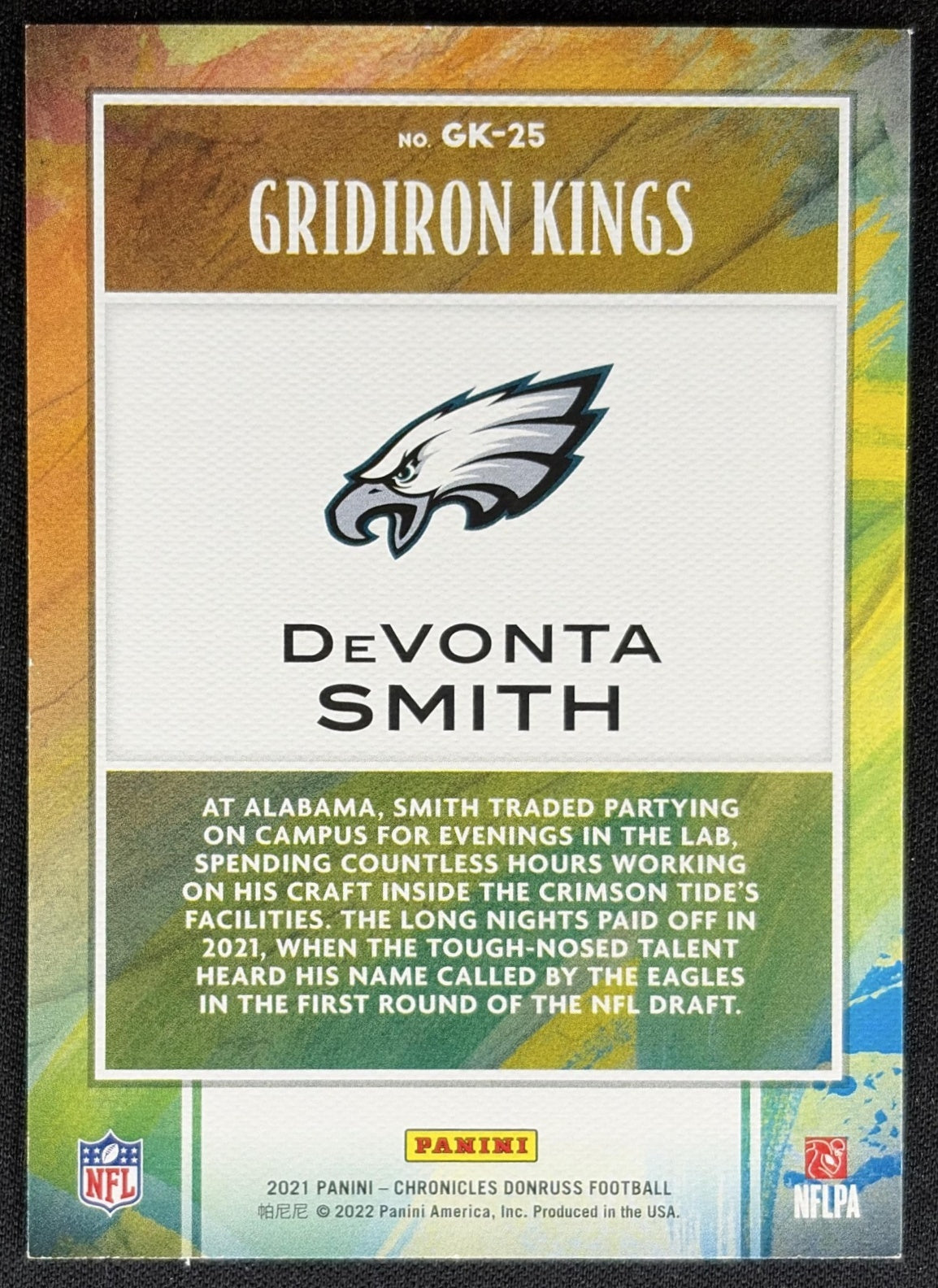 DeVonta Smith 2021 Panini Chronicles Gridiron Kings Eagles