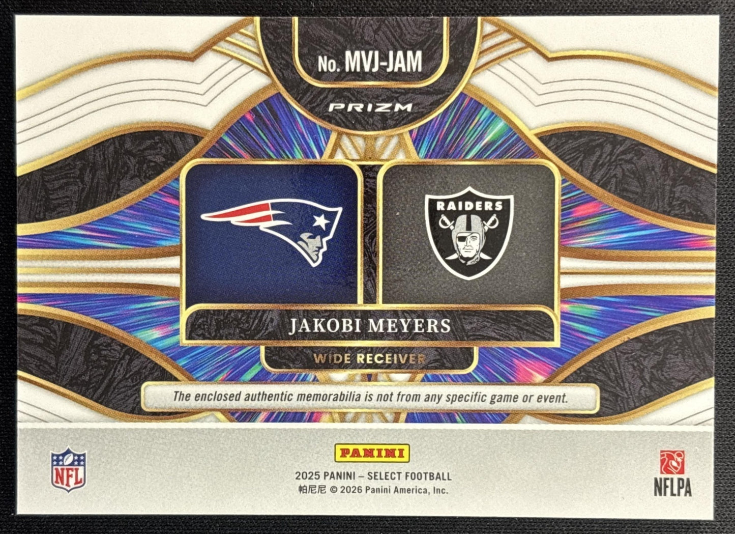 Jakobi Meyers 2025 Panini Select Multiverse Jerseys Red Prizm