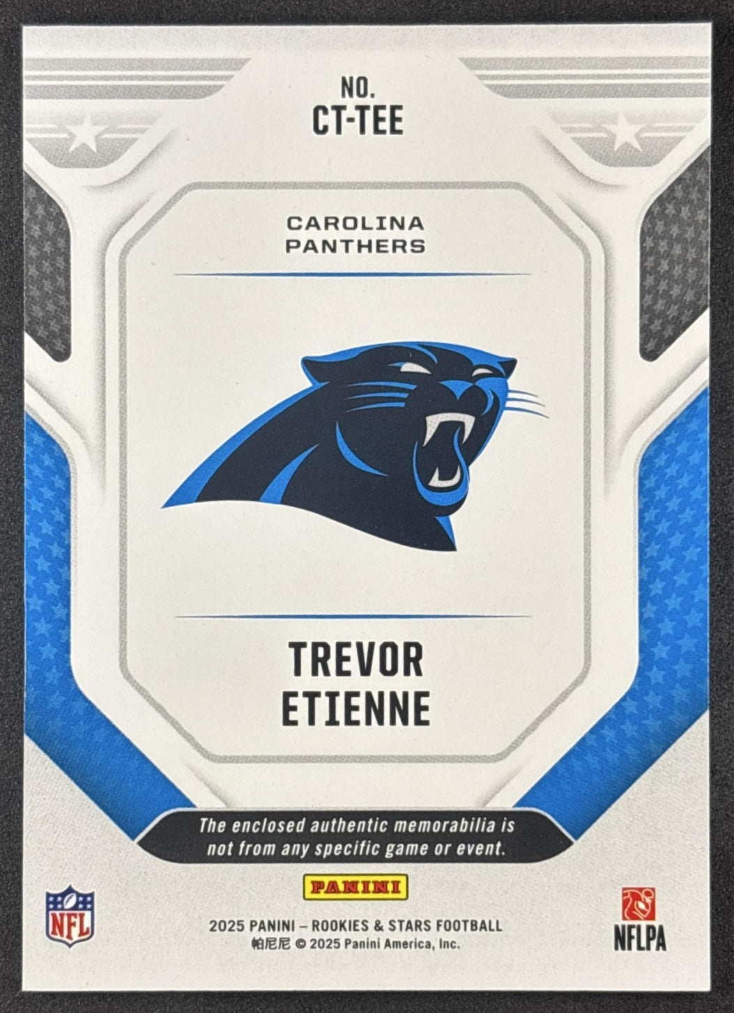 Trevor Etienne 2025 Panini Rookies & Stars Cross Training Panthers