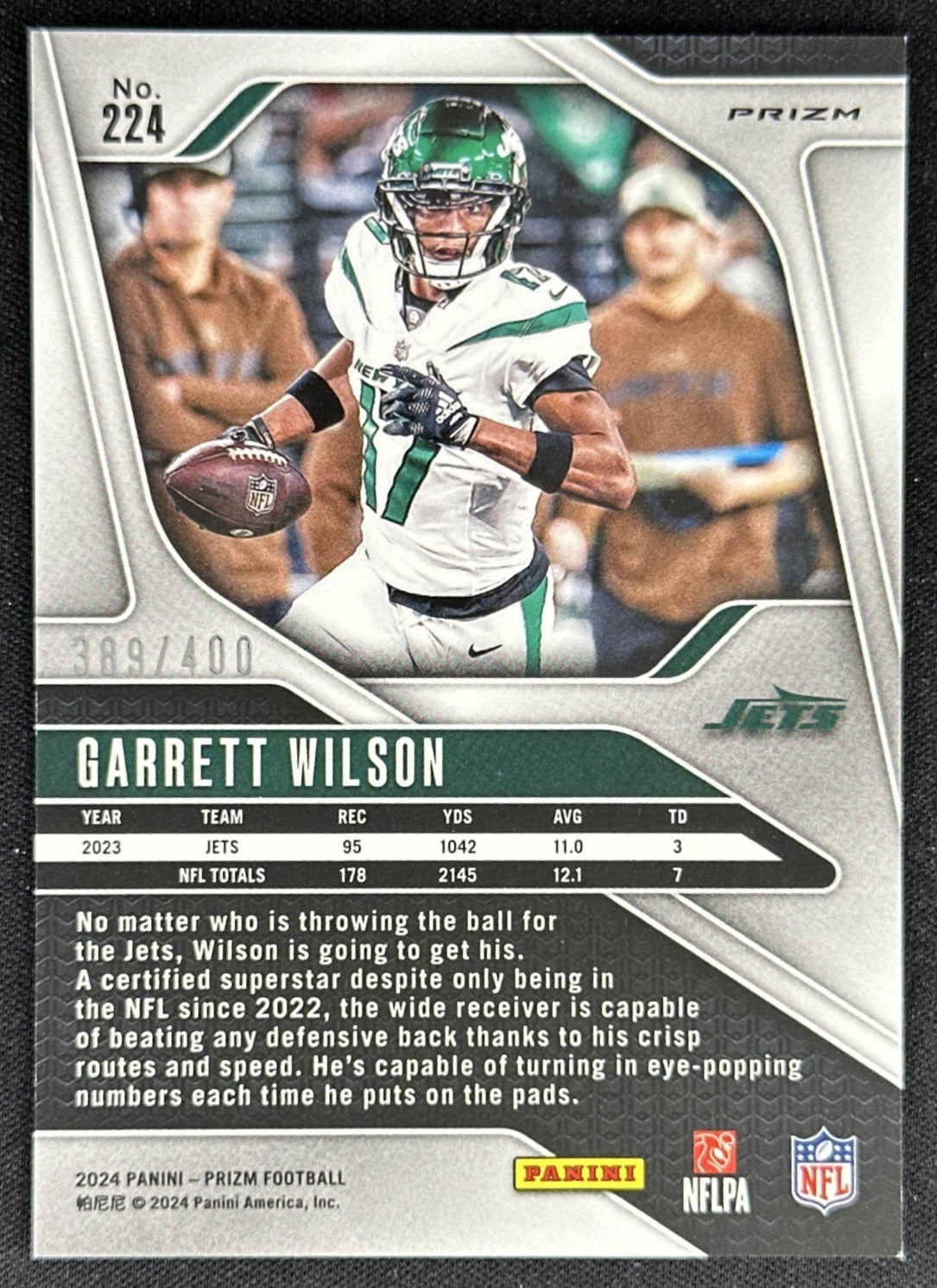 Garrett Wilson 2024 Panini Prizm Pandora /400 Jets
