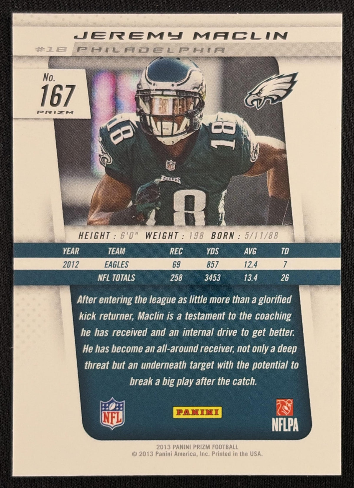 Jeremy Maclin 2013 Panini Prizm Prizms Blue Pulsar Eagles