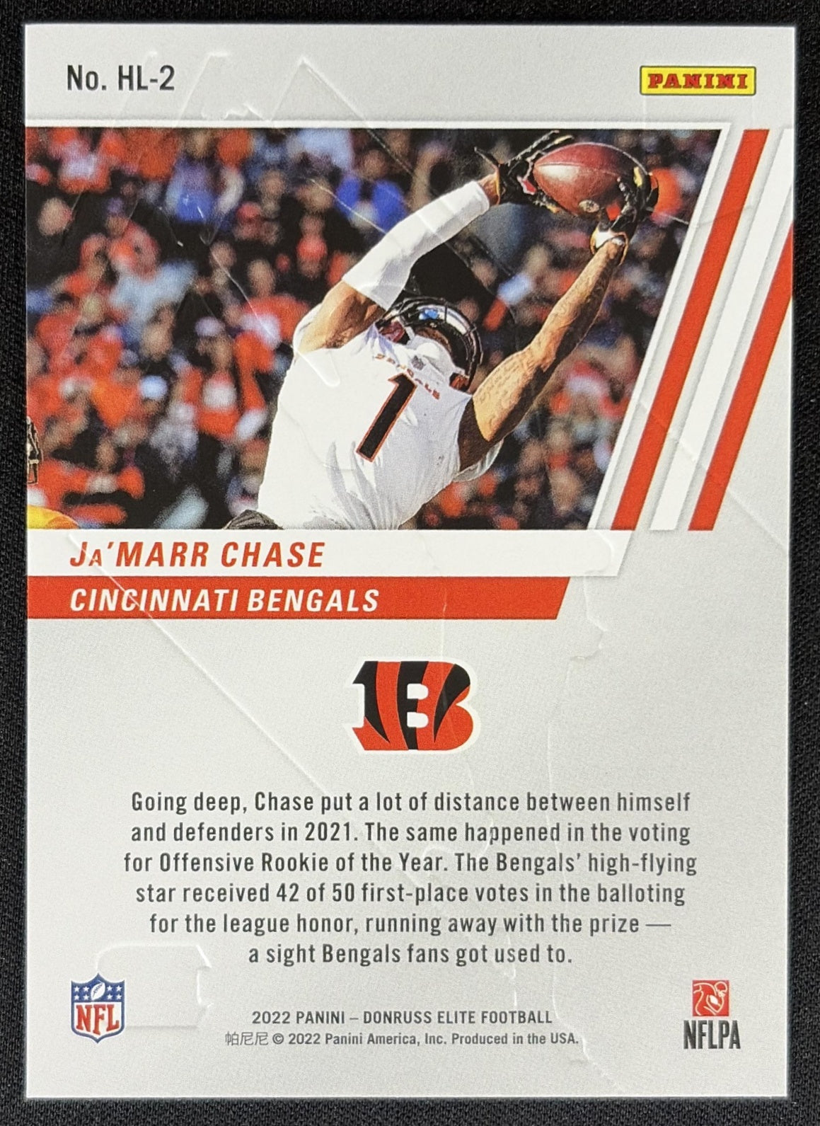 Ja'Marr Chase 2022 Panini Donruss Elite High Life Bengals