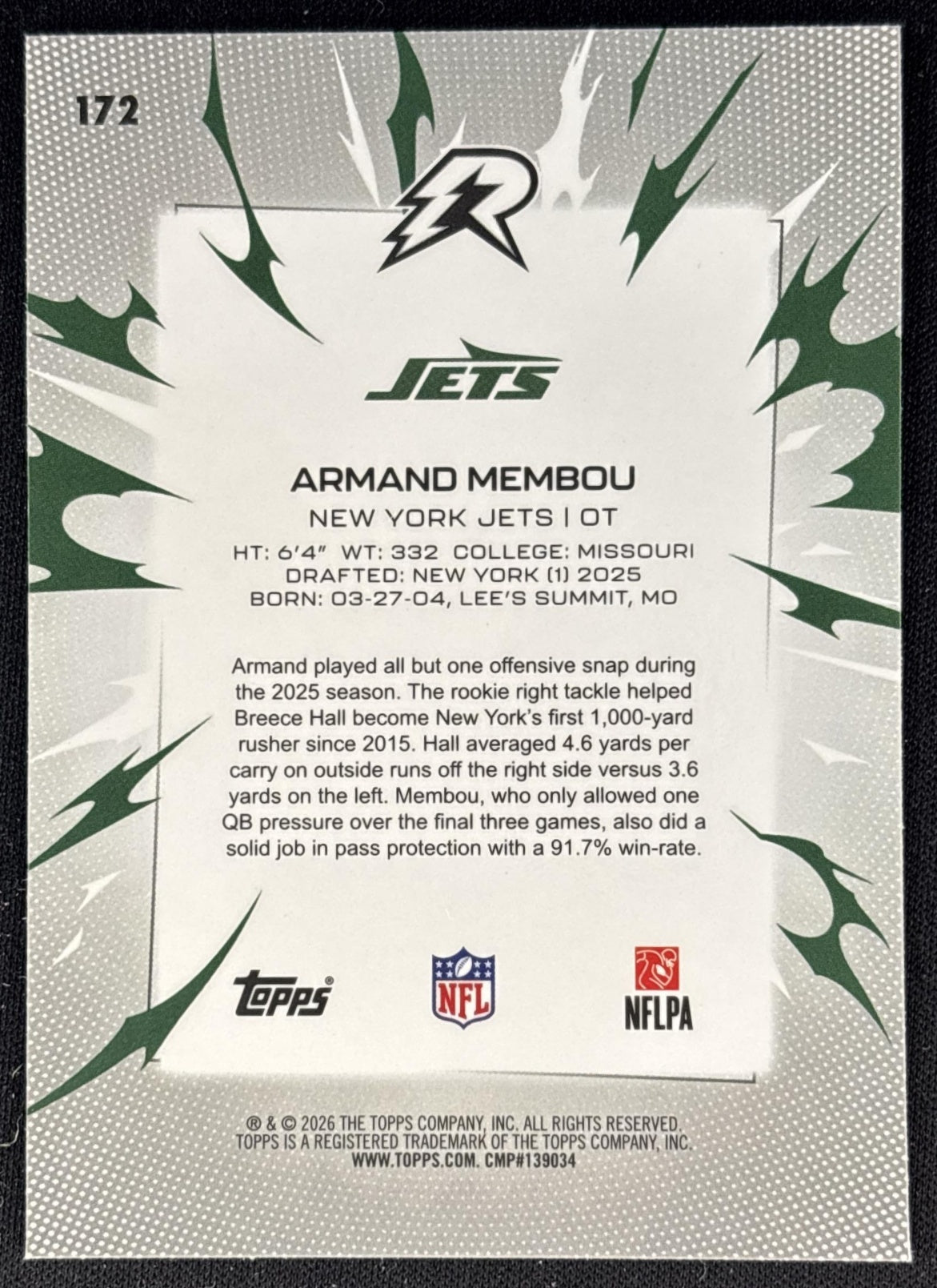 Armand Membou 2025 Topps Resurgence Crimson Surge Refractor /199 Jets
