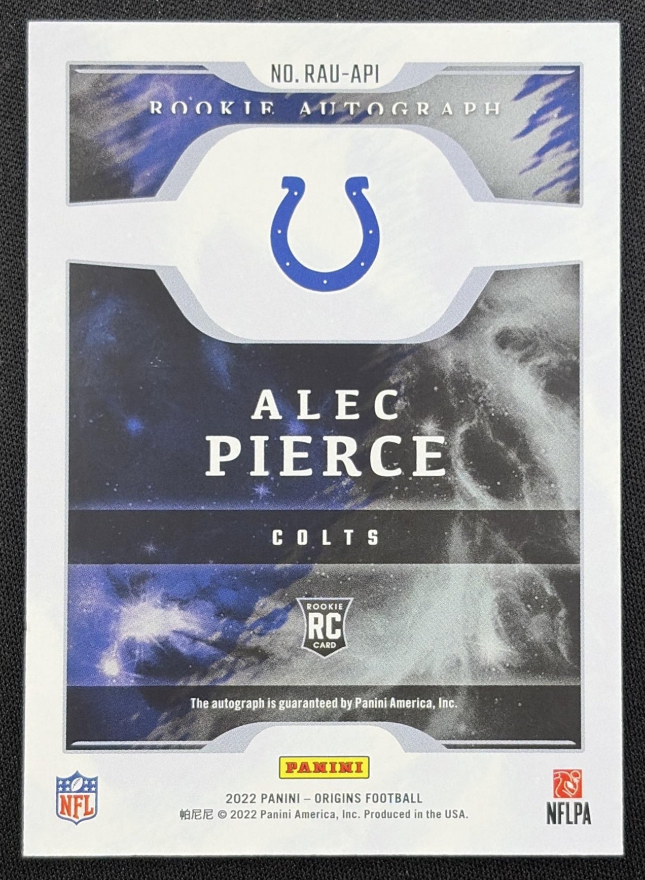 Alec Pierce 2022 Panini Origins Rookie Auto Colts