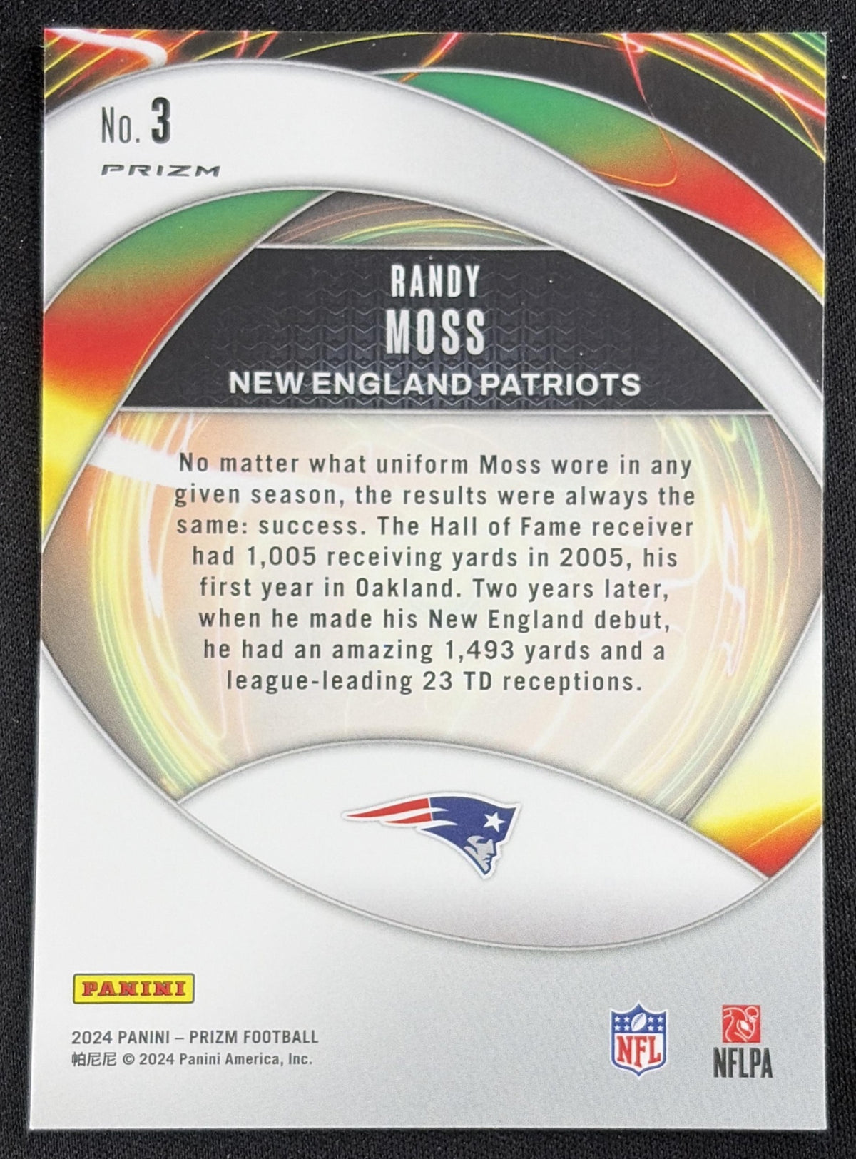 Randy Moss 2024 Panini Prizm Portals Green Patriots Sports Trading Card