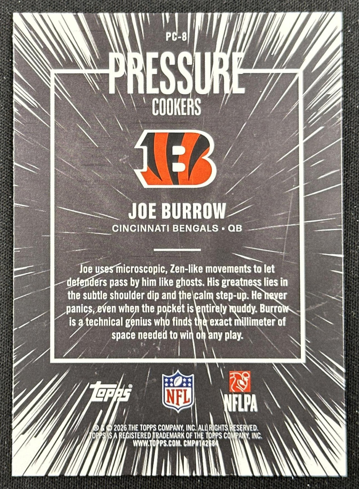 Joe Burrow 2026 Topps Flagship Pressure Cookers Bengals