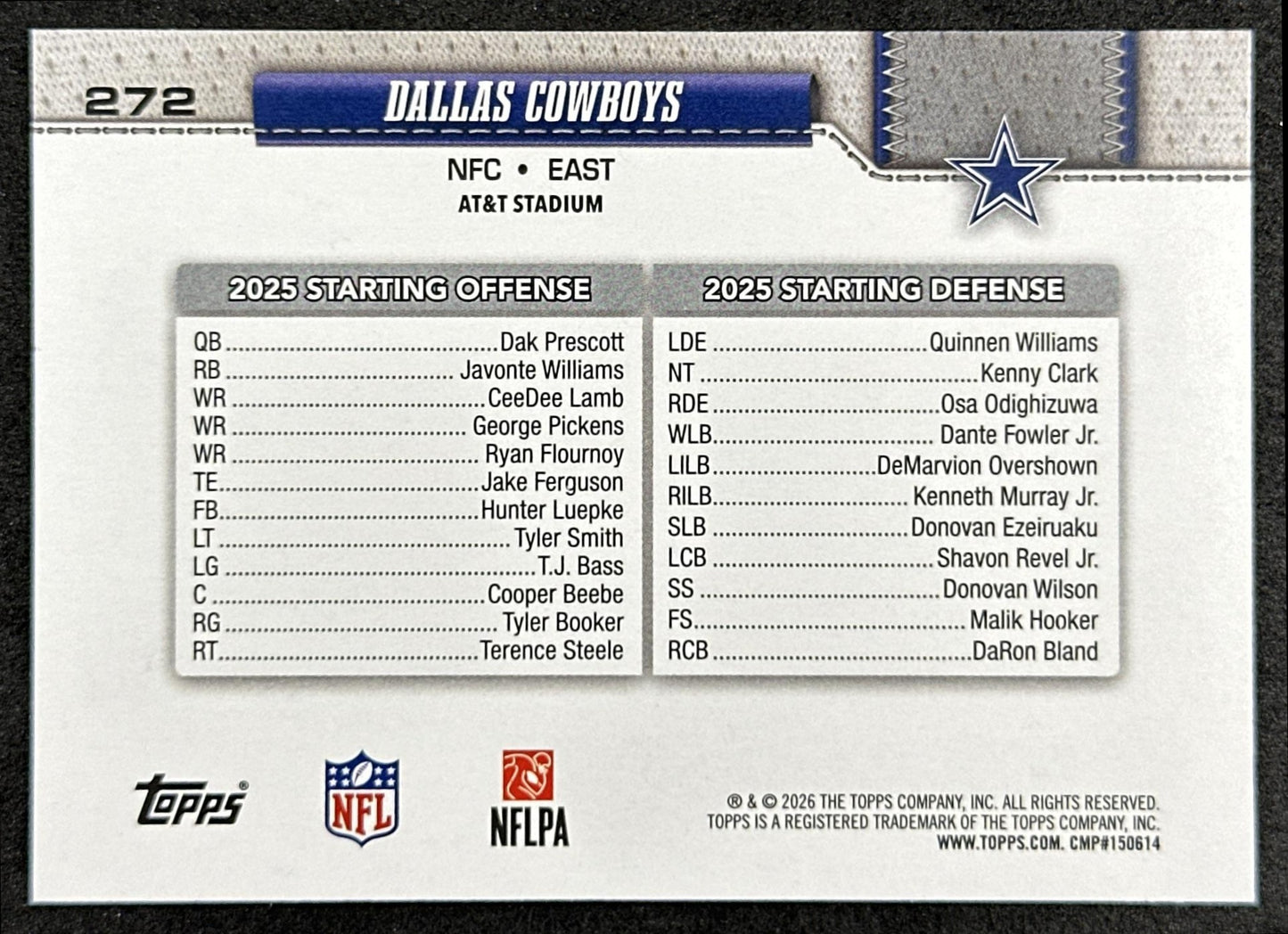 Dallas Cowboys 2026 Flagship Cowboys Sports Trading Cards