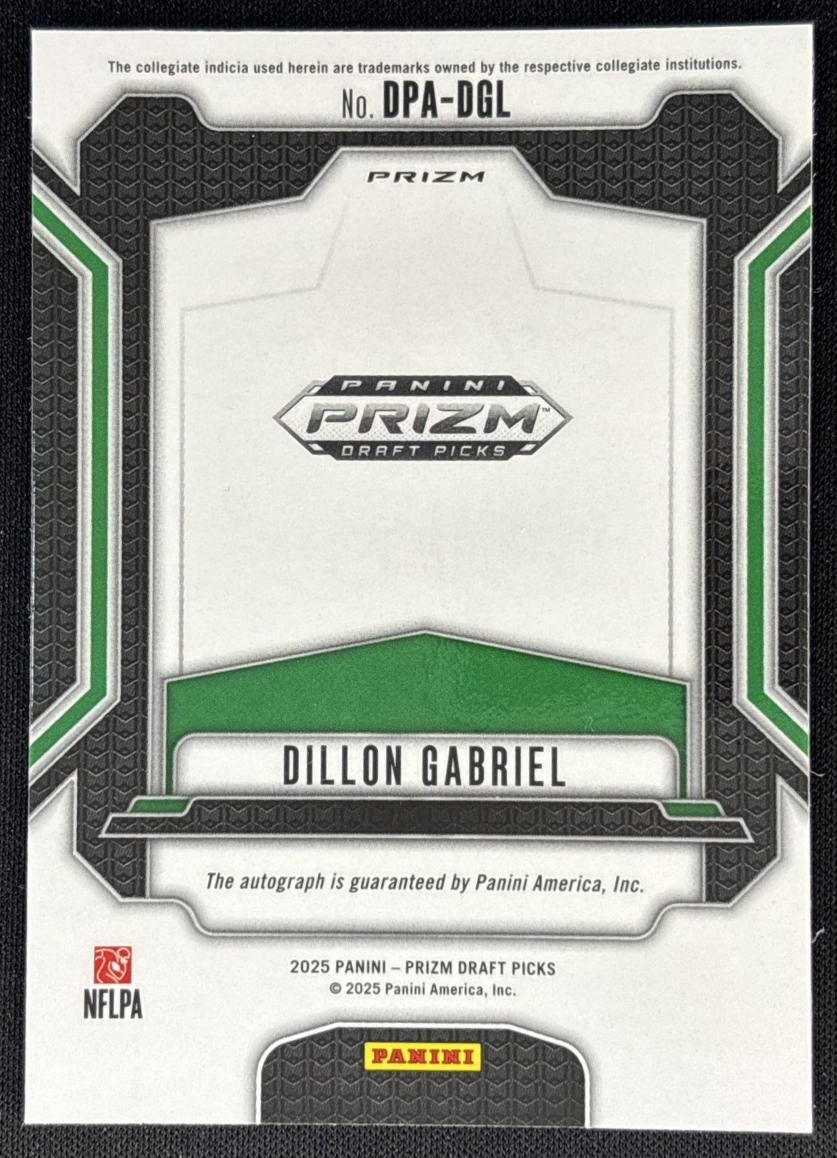 Dillon Gabriel 2025 Panini Prizm Draft Picks Auto Silver Ducks back