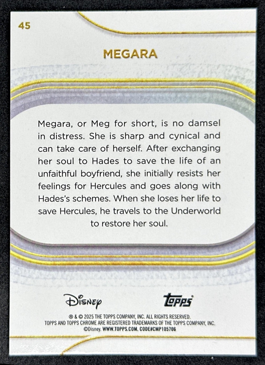 Megara 2025 Topps Chrome Disney Non-Sport Trading Cards