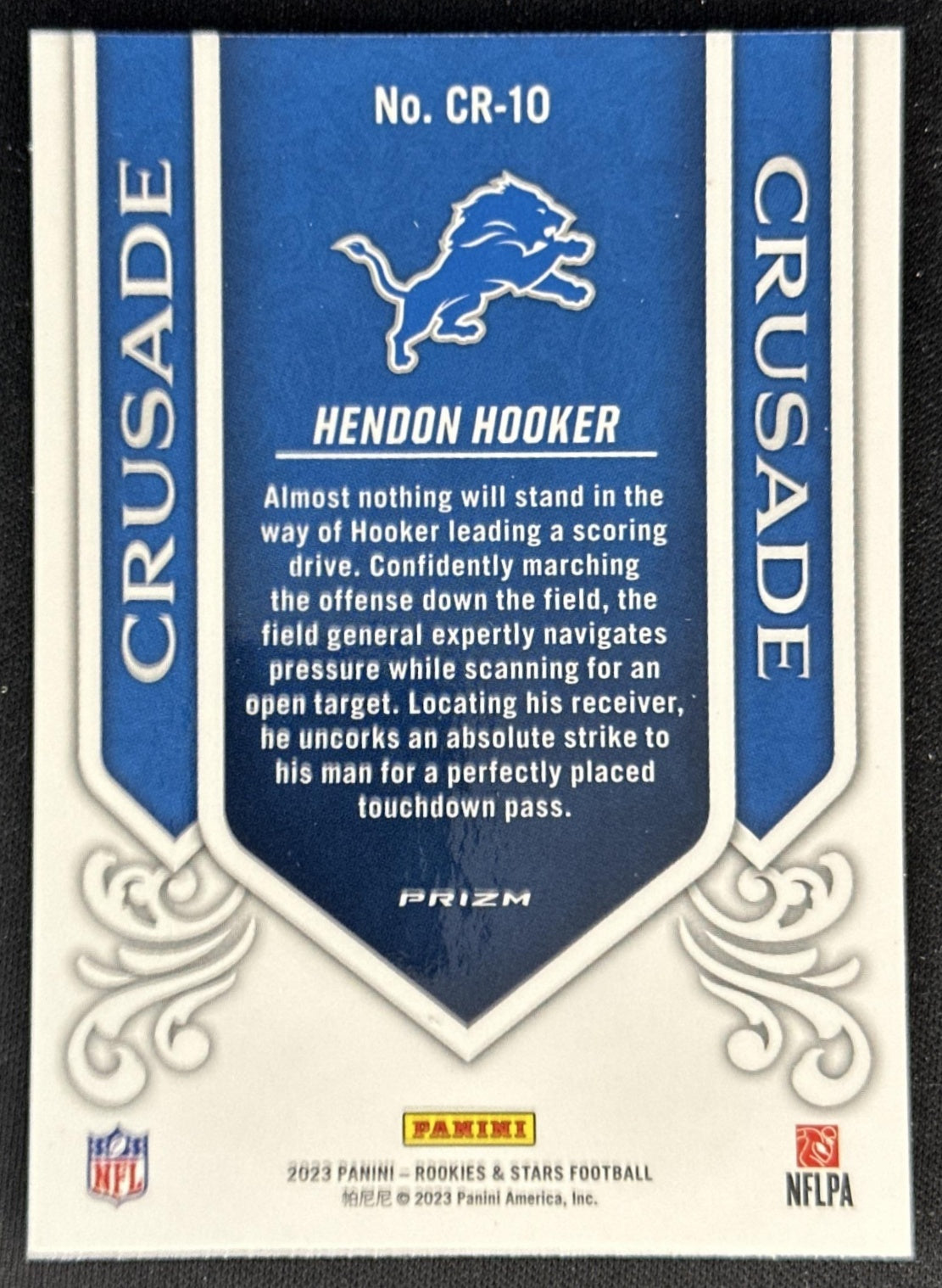 Hendon Hooker 2023 Panini Rookies & Stars Crusade Red Plaid Lions back