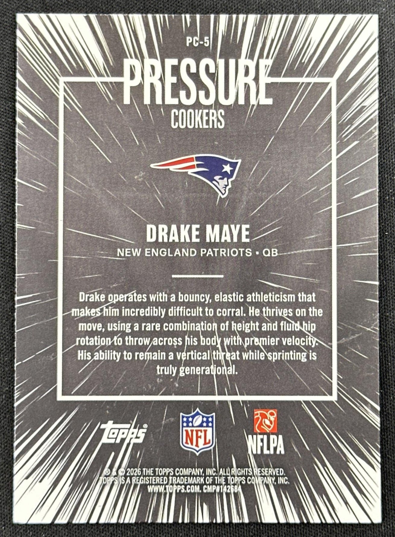 Drake Maye 2026 Topps Flagship Pressure Cookers Patriots