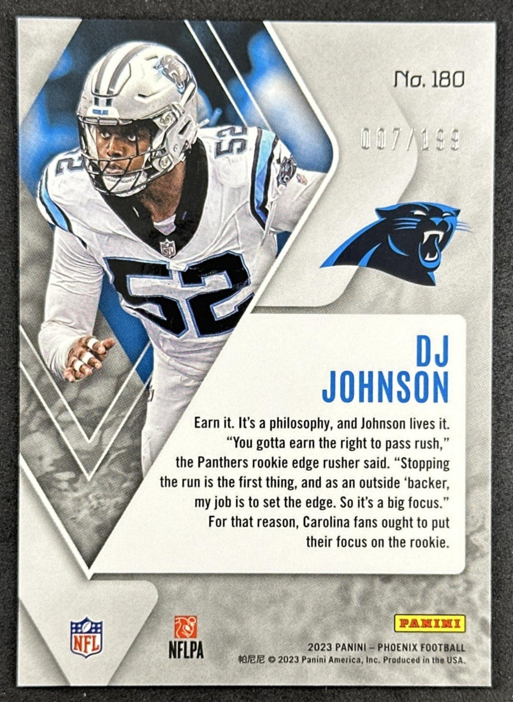 DJ Johnson 2023 Panini Phoenix Pink /199 Panthers