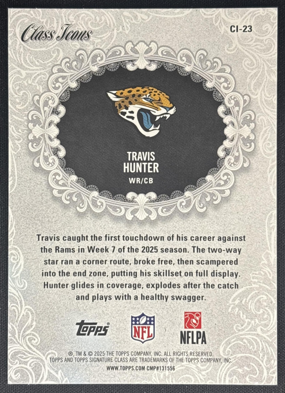 Travis Hunter 2025 Topps Signature Class Icons Jaguars back