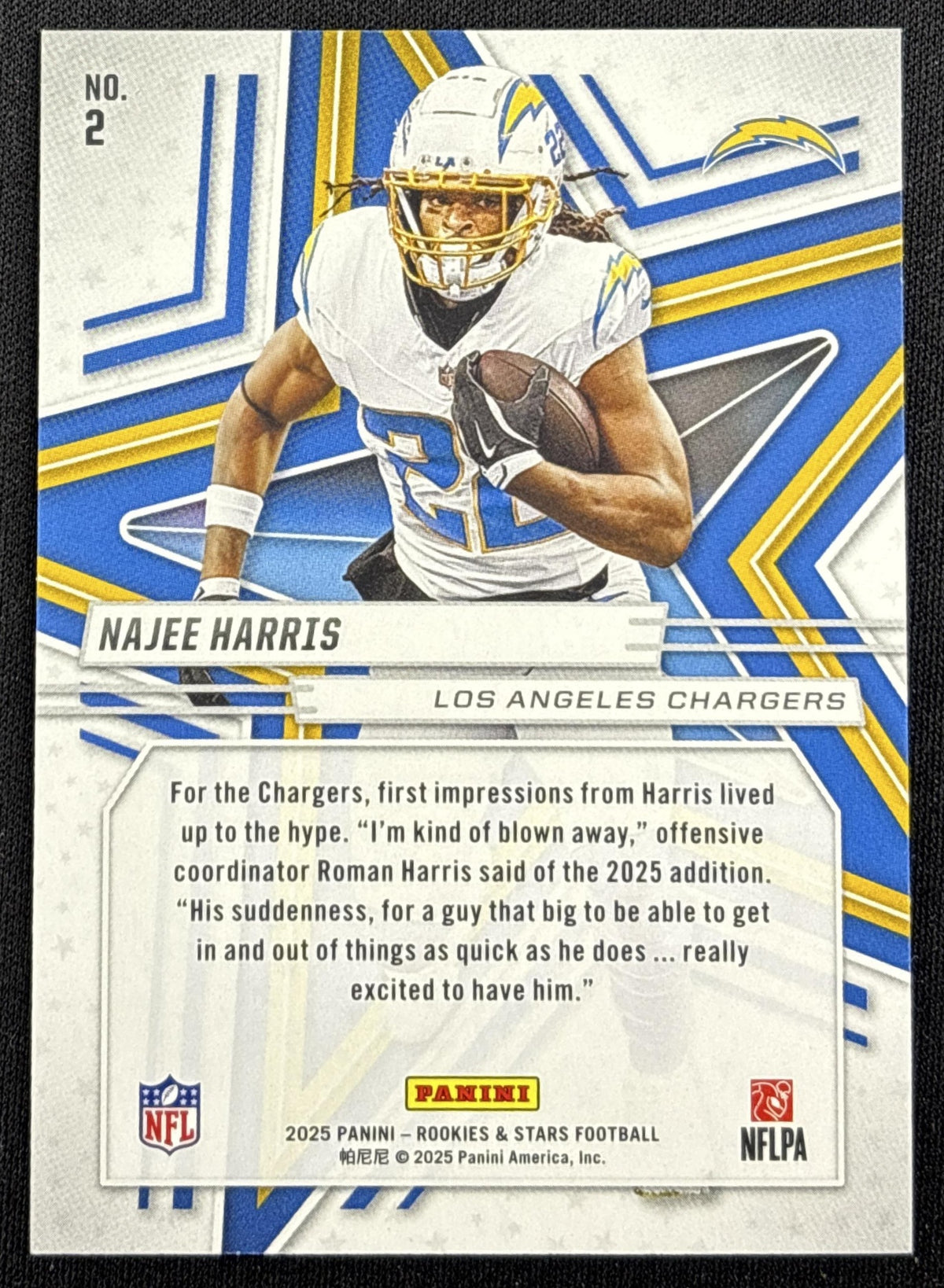 Najee Harris 2025 Panini Rookies & Stars Purple /999 Chargers Los Angeles Chargers