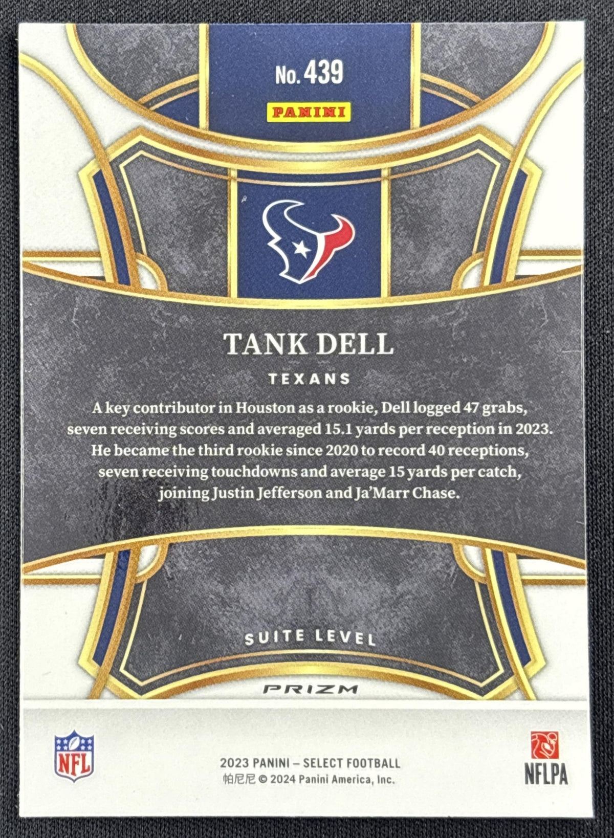Tank Dell 2023 Panini Select Silver Prizms Texans