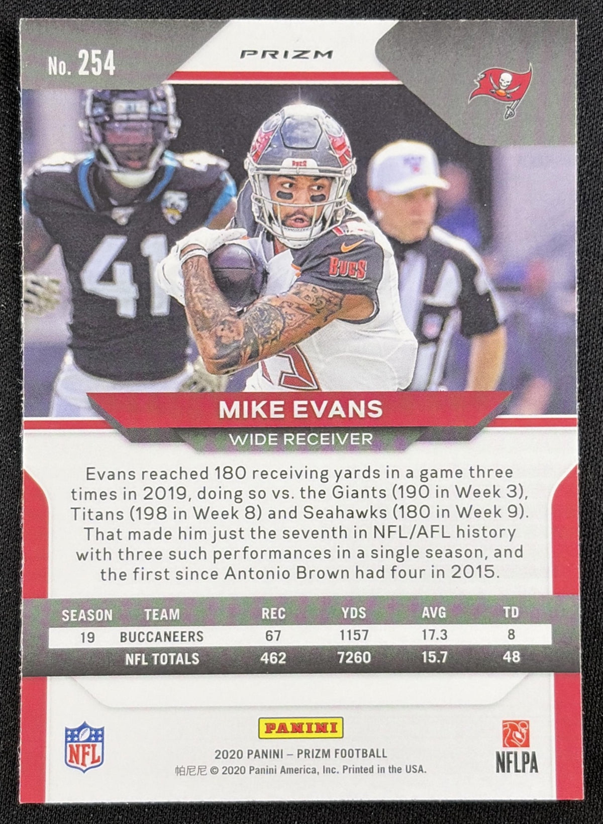 Mike Evans 2020 Panini Prizm Red Ice Buccaneers Sports Trading Card