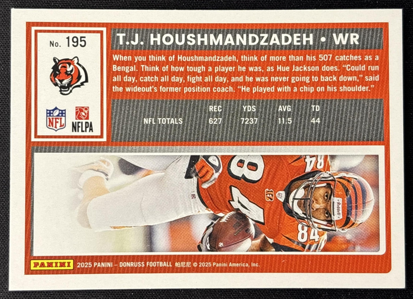 T.J. Houshmandzadeh 2025 Panini Donruss Press Proof Green Bengals