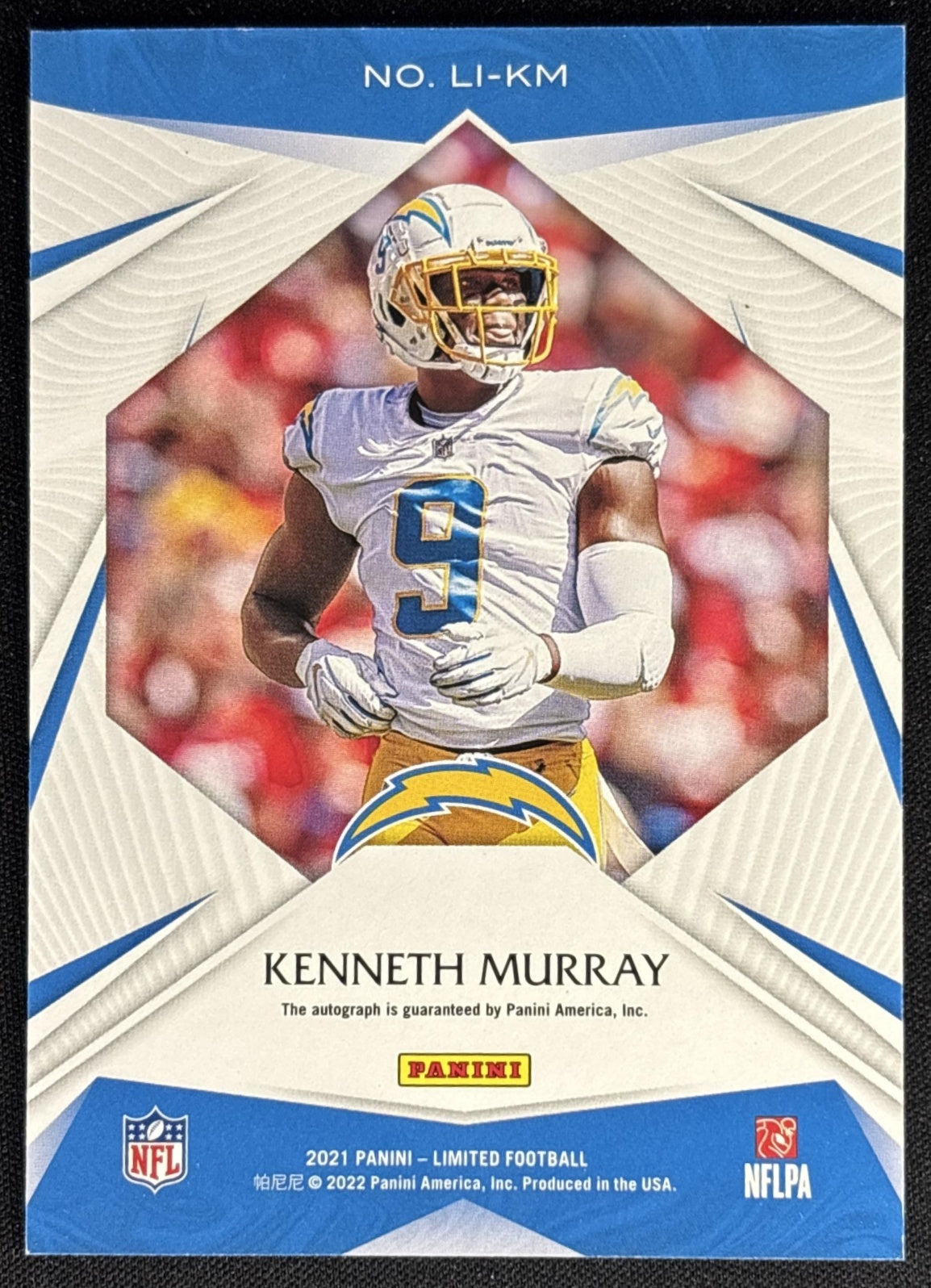 Kenneth Murray 2021 Panini Limited Ink Silver Spotlight /75 Chargers