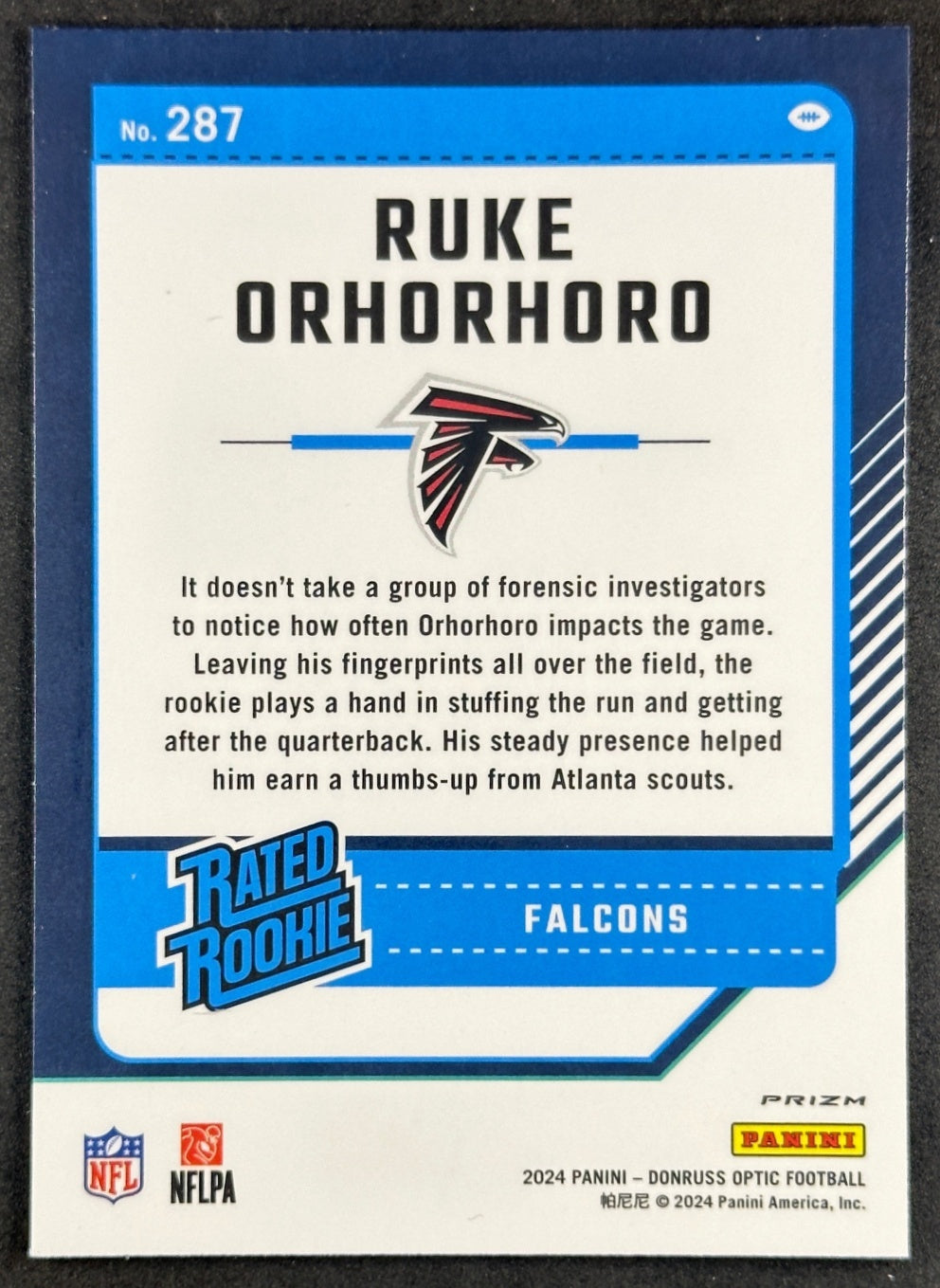 Ruke Orhorhoro 2024 Donruss Optic Fire Emoji Falcons