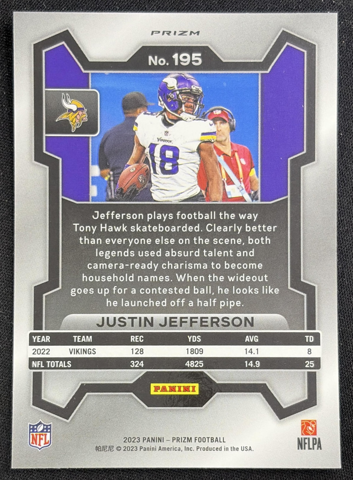 Justin Jefferson 2023 Panini Prizm Silver Vikings