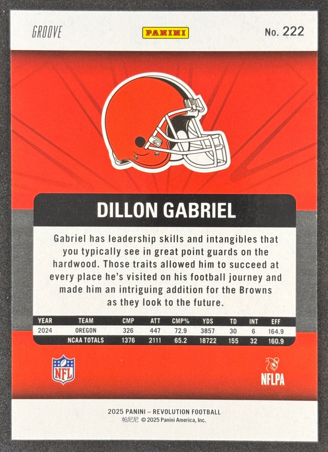 Dillon Gabriel Revolution Groove Rookie Cleveland Browns Sports Trading Cards