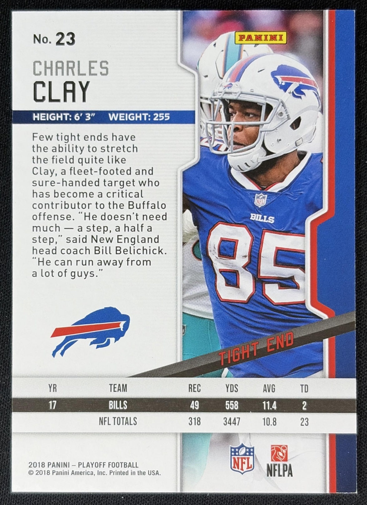 Charles Clay 2018 Panini Playoff 2nd Down /49 Bills back