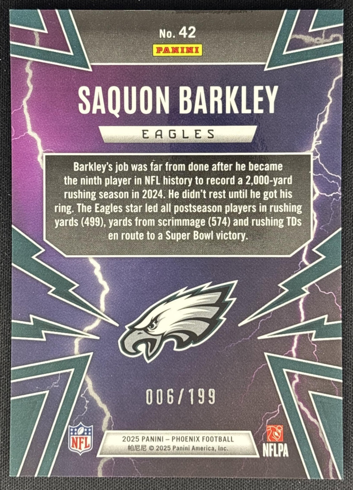 Saquon Barkley 2025 Panini Phoenix Thunderbirds Silver Winter Prizm /199 Eagles Sports Trading Cards
