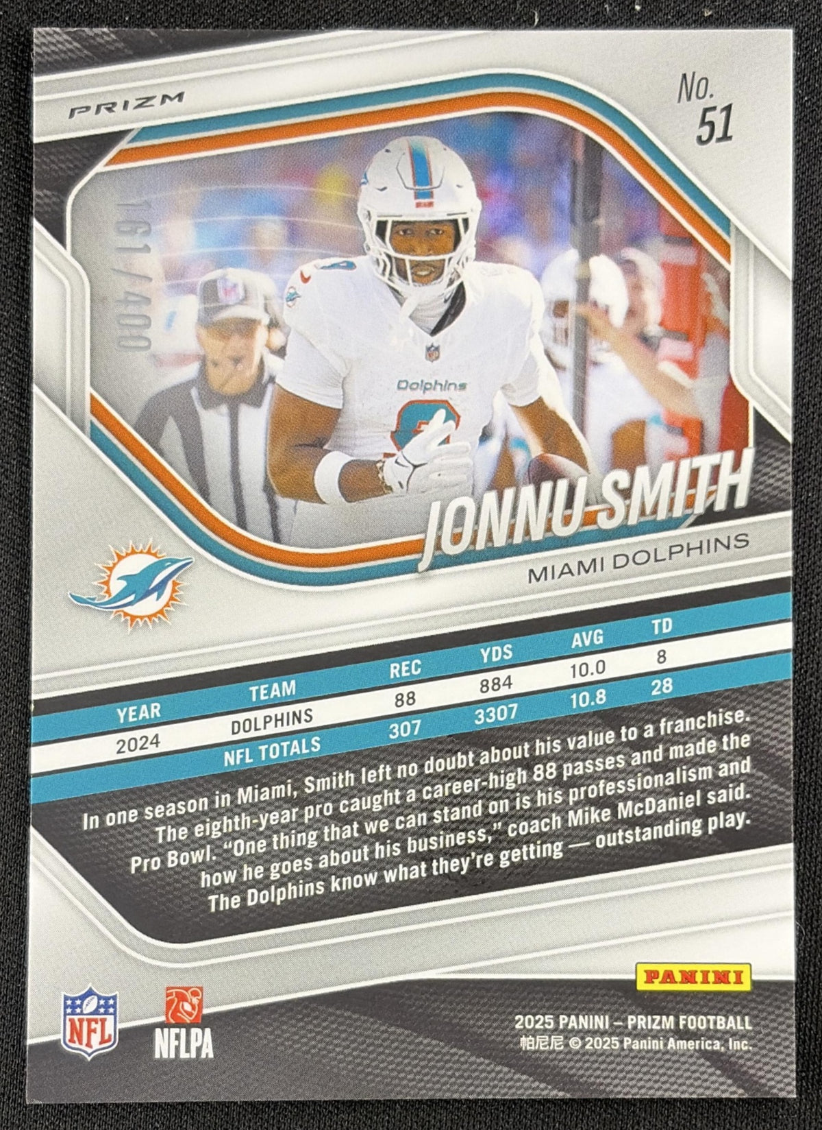 Jonnu Smith 2025 Panini Prizm Pandora /400 Dolphins