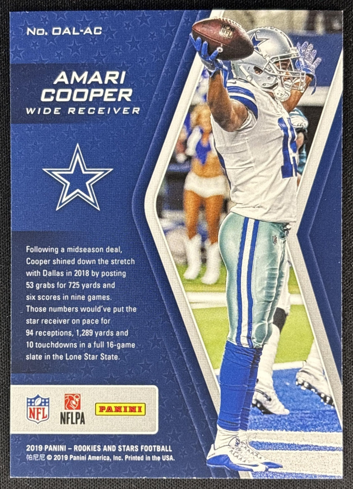 Amari Cooper 2019 Panini Rookies & Stars On Another Level Cowboys back