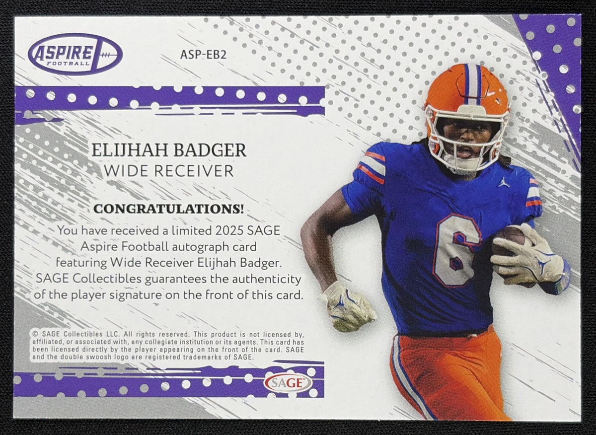 Elijhah Badger 2025 SAGE Aspire Auto Red back