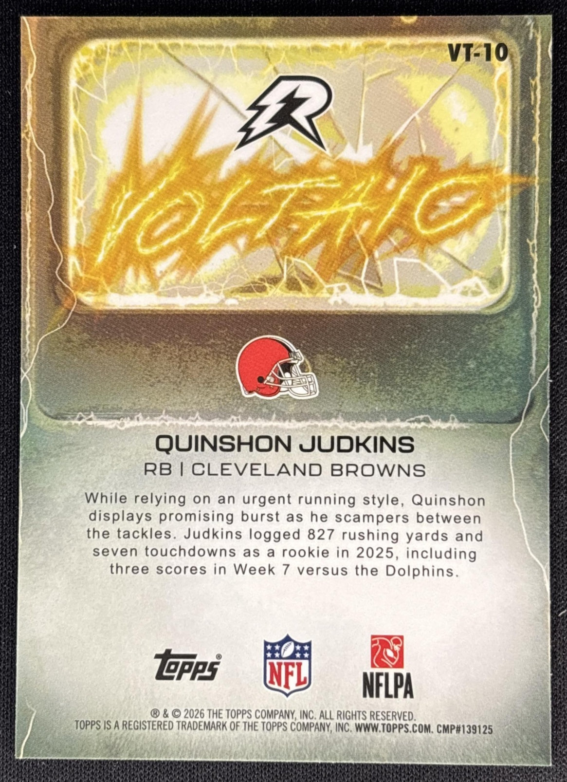 Quinshon Judkins 2025 Topps Resurgence Voltaic Browns
