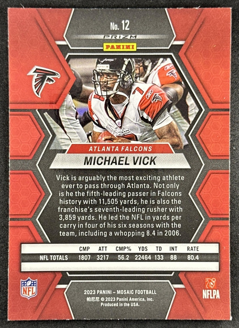 Michael Vick 2023 Panini Mosaic Green Mosaic Falcons Sports Trading Cards