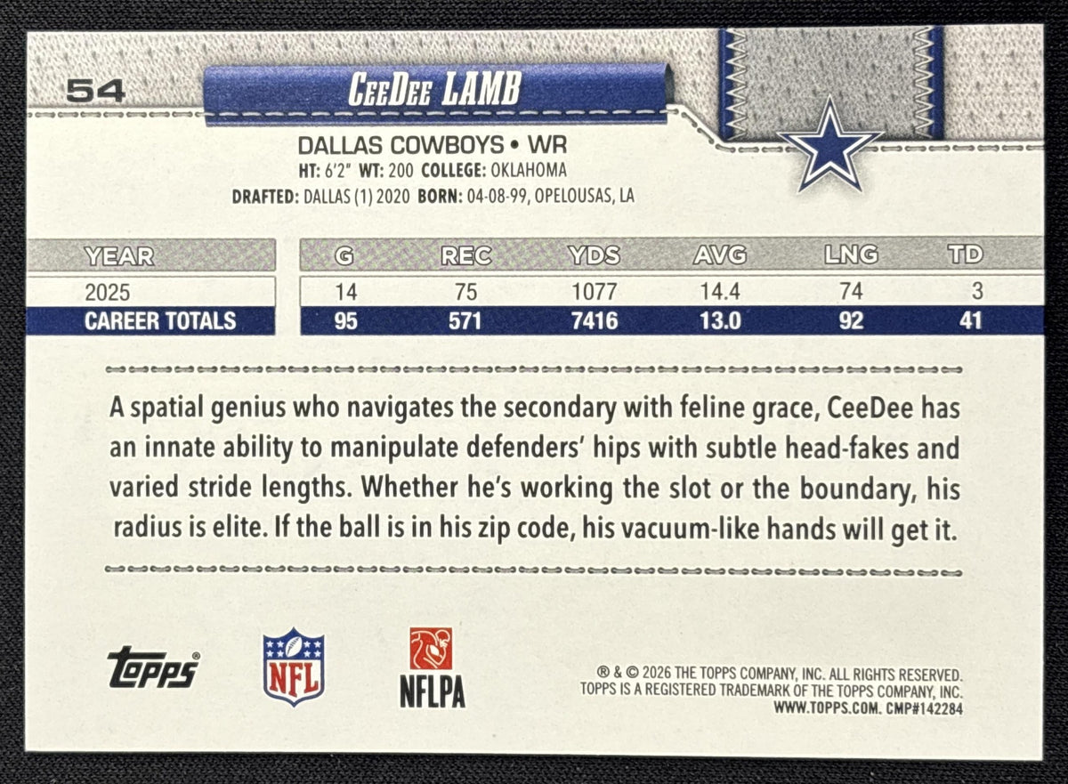 CeeDee Lamb 2026 Topps Rainbow Foil Cowboys Dallas Cowboys