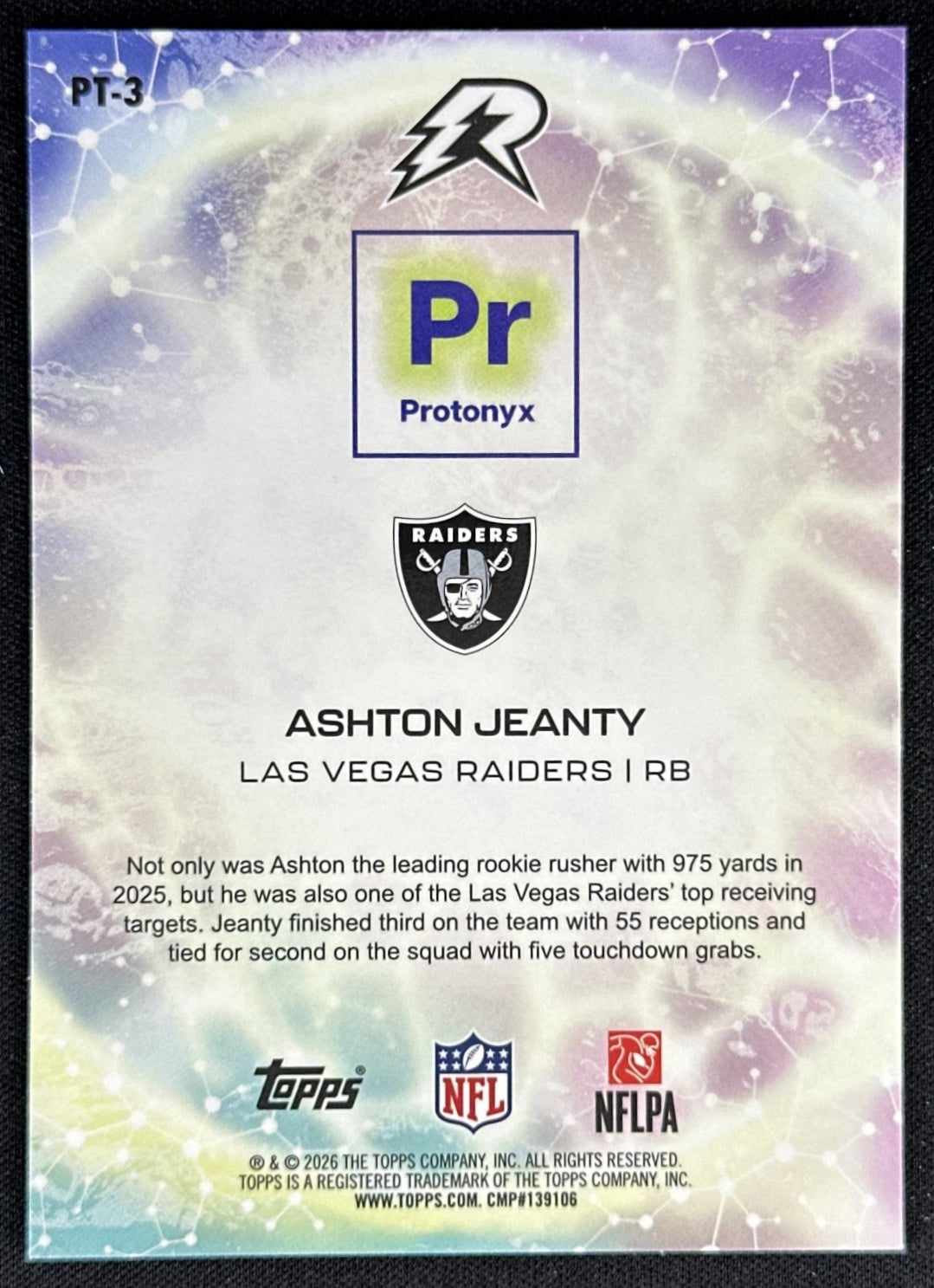 Ashton Jeanty 2025 Topps Resurgence Protonyx Raiders
