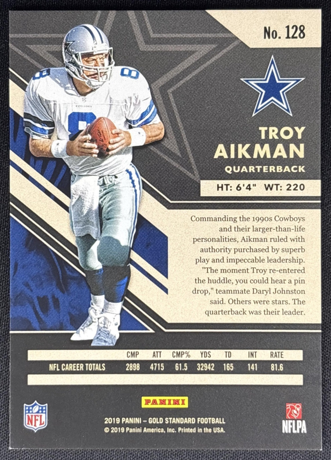 Troy Aikman 2019 Panini Gold Standard /99 Cowboys Sports Trading Cards
