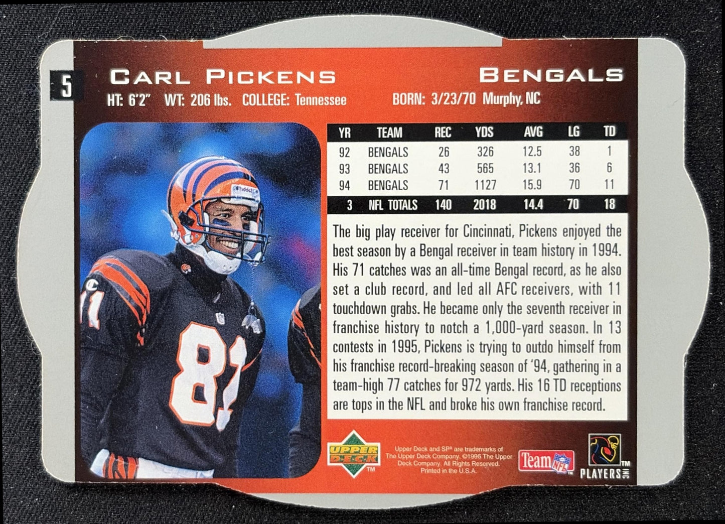 Carl Pickens 1996 SPx Bengals