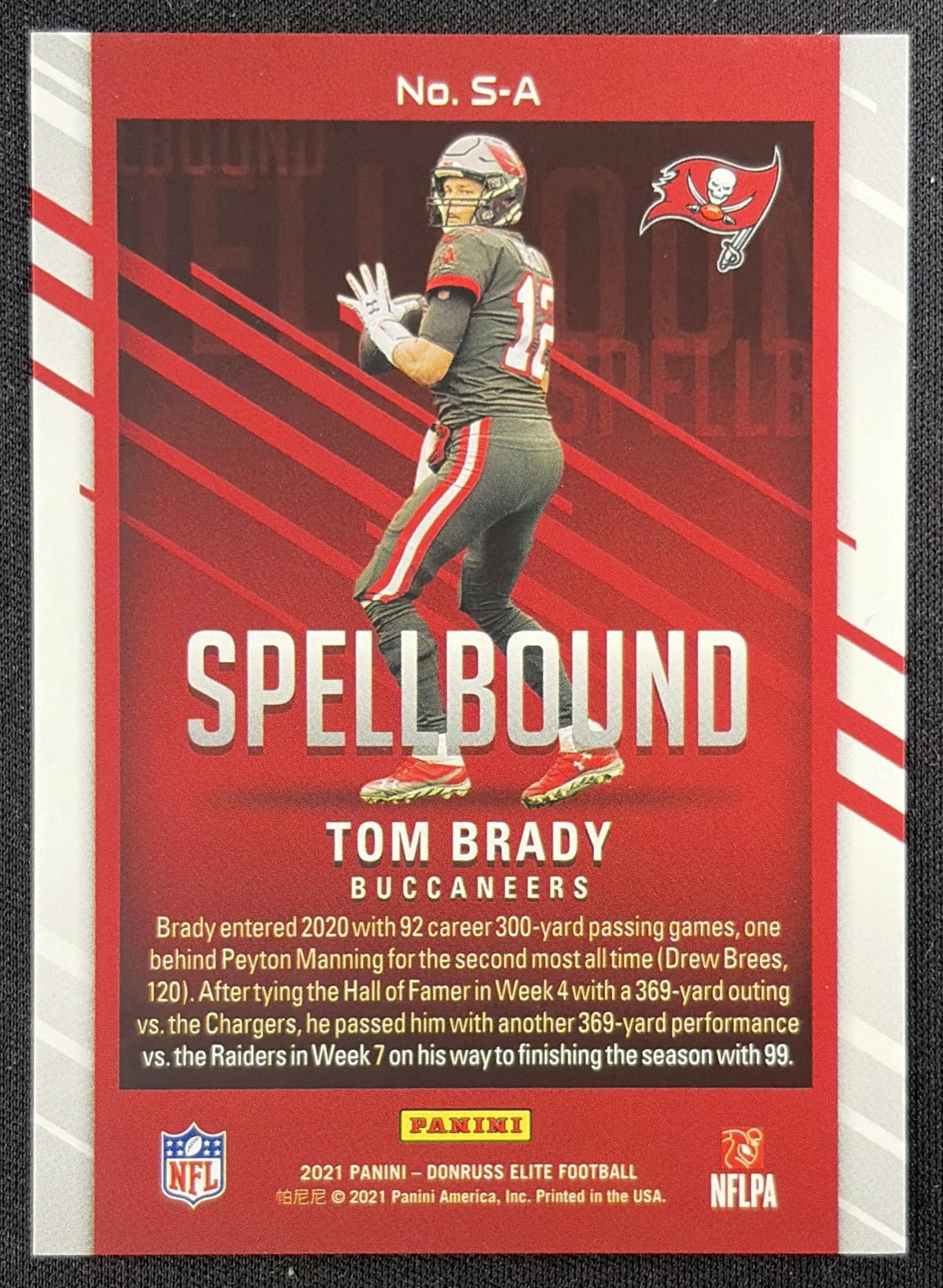 Tom Brady 2021 Panini Donruss Elite Spellbound /349 49ers