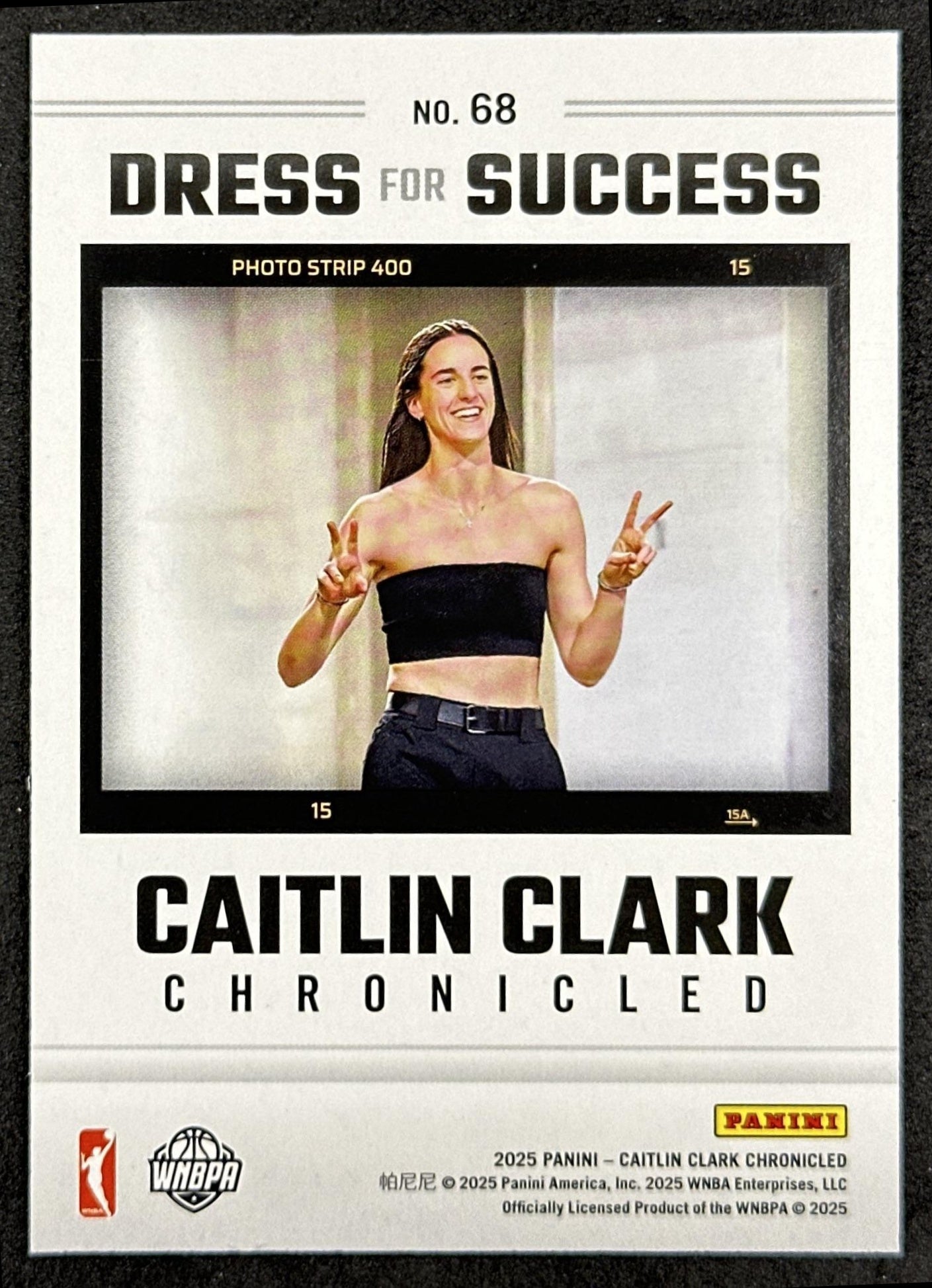 Caitlin Clark 2025 Panini Chronicled Dress For Success Holo Fever 68 Indiana Fever