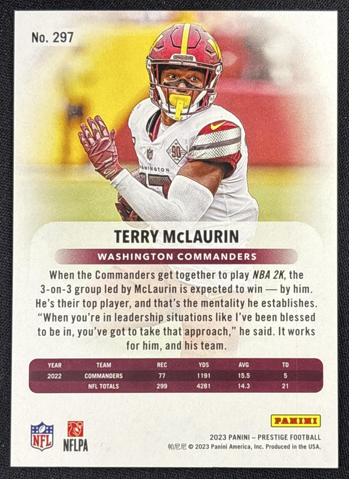 Terry McLaurin 2023 Panini Prestige Xtra Points Green /199 Commanders